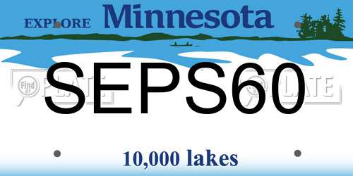SEPS60 Minnesota License Plate