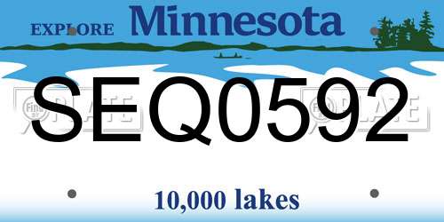 SEQ0592 Minnesota License Plate