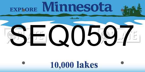 SEQ0597 Minnesota License Plate