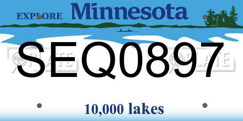 SEQ0897 Minnesota License Plate