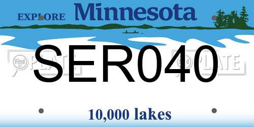 SER040 Minnesota License Plate