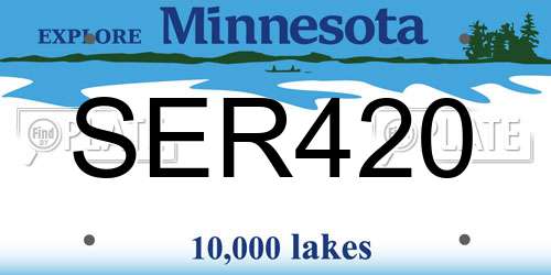 SER420 Minnesota License Plate