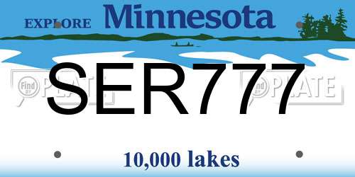 SER777 Minnesota License Plate