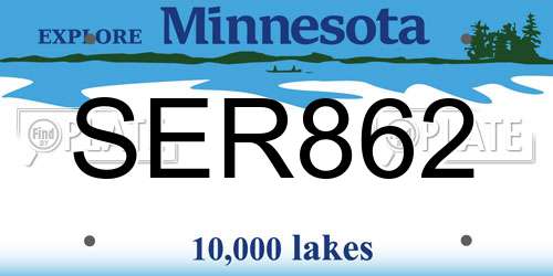 SER862 Minnesota License Plate
