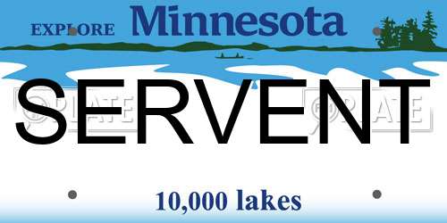 SERVENT Minnesota License Plate