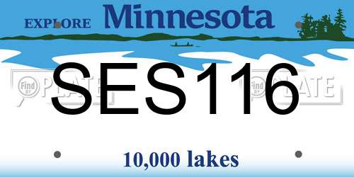 SES116 Minnesota License Plate