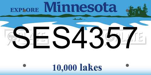 SES4357 Minnesota License Plate
