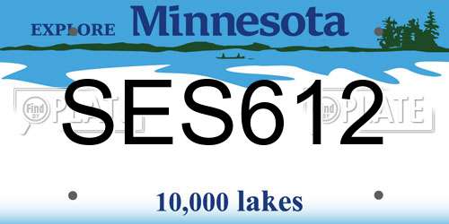 SES612 Minnesota License Plate