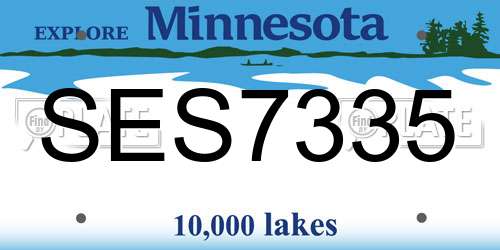 SES7335 Minnesota License Plate