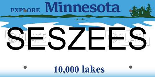 SESZEES Minnesota License Plate