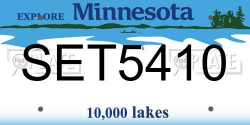 SET5410 Minnesota License Plate