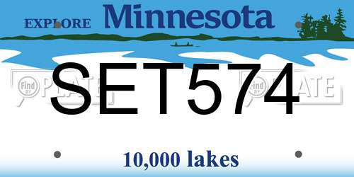 SET574 Minnesota License Plate