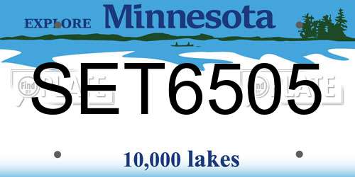 SET6505 Minnesota License Plate