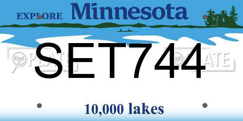 SET744 Minnesota License Plate