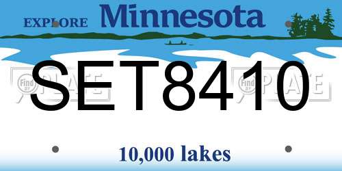 SET8410 Minnesota License Plate