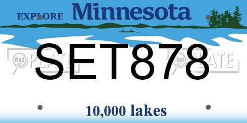 SET878 Minnesota License Plate