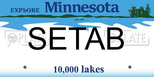 SETAB Minnesota License Plate