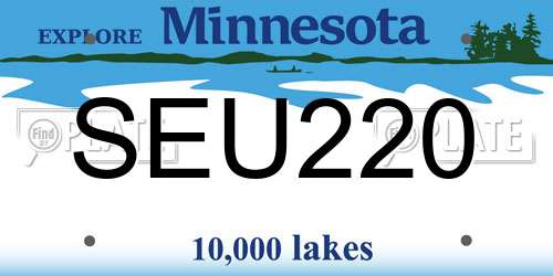 SEU220 Minnesota License Plate