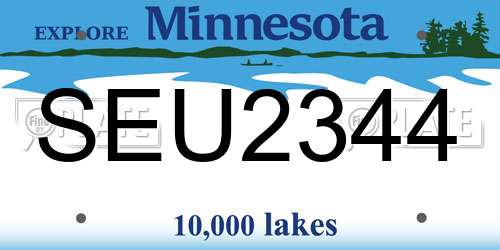 SEU2344 Minnesota License Plate