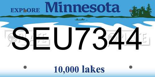 SEU7344 Minnesota License Plate