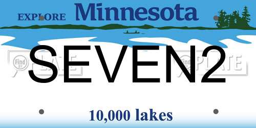 SEVEN2 Minnesota License Plate