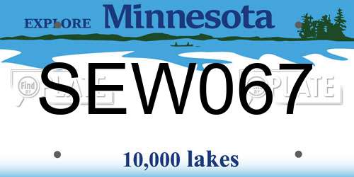 SEW067 Minnesota License Plate