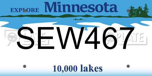 SEW467 Minnesota License Plate