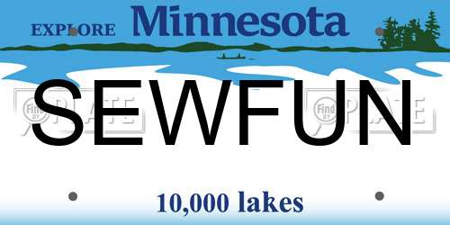 SEWFUN Minnesota License Plate
