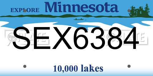 SEX6384 Minnesota License Plate