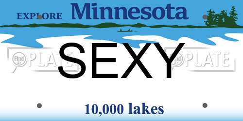 SEXY Minnesota License Plate