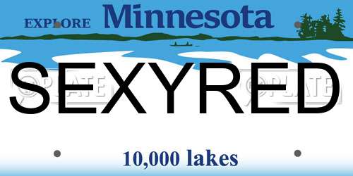 SEXYRED Minnesota License Plate