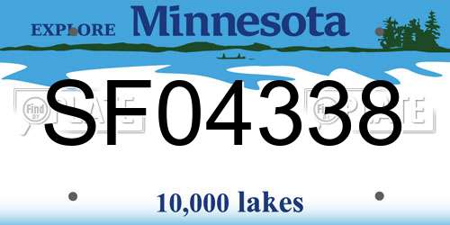 SF04338 Minnesota License Plate