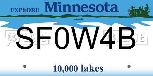 SF0W4B Minnesota License Plate