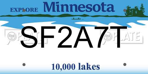 SF2A7T Minnesota License Plate