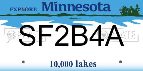 SF2B4A Minnesota License Plate