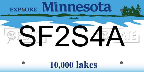SF2S4A Minnesota License Plate