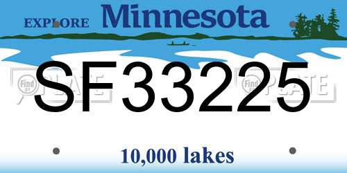 SF33225 Minnesota License Plate
