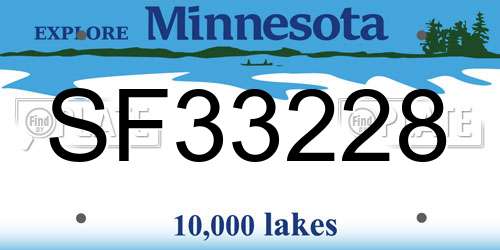 SF33228 Minnesota License Plate