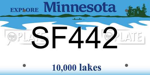SF442 Minnesota License Plate