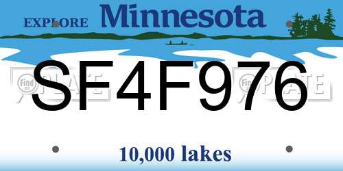 SF4F976 Minnesota License Plate