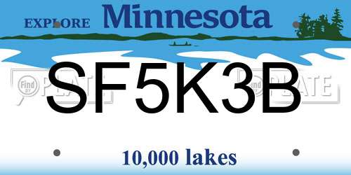 SF5K3B Minnesota License Plate