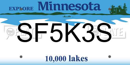 SF5K3S Minnesota License Plate
