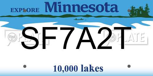 SF7A2T Minnesota License Plate