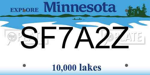 SF7A2Z Minnesota License Plate