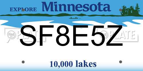 SF8E5Z Minnesota License Plate
