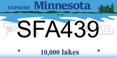 SFA439 Minnesota License Plate