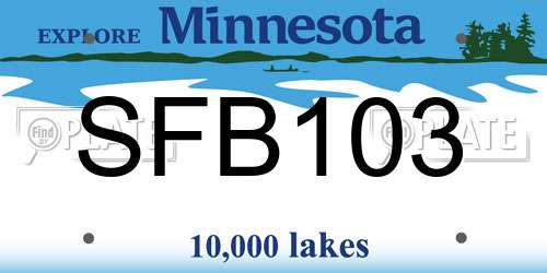 SFB103 Minnesota License Plate