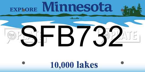 SFB732 Minnesota License Plate