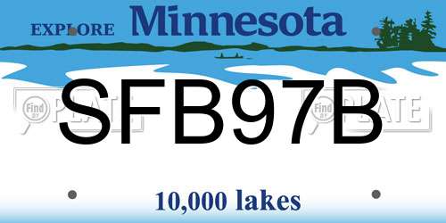 SFB97B Minnesota License Plate