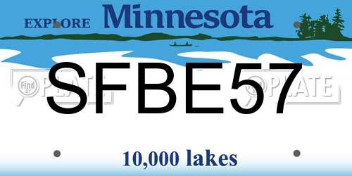 SFBE57 Minnesota License Plate